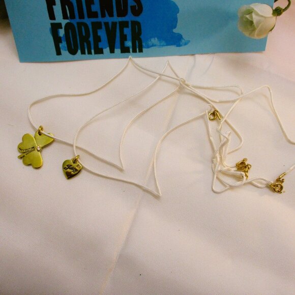 JUICY COUTURE Shamrock Heart Charm Necklaces~ NOS Juicy Couture BFF Necklaces - Picture 10 of 14